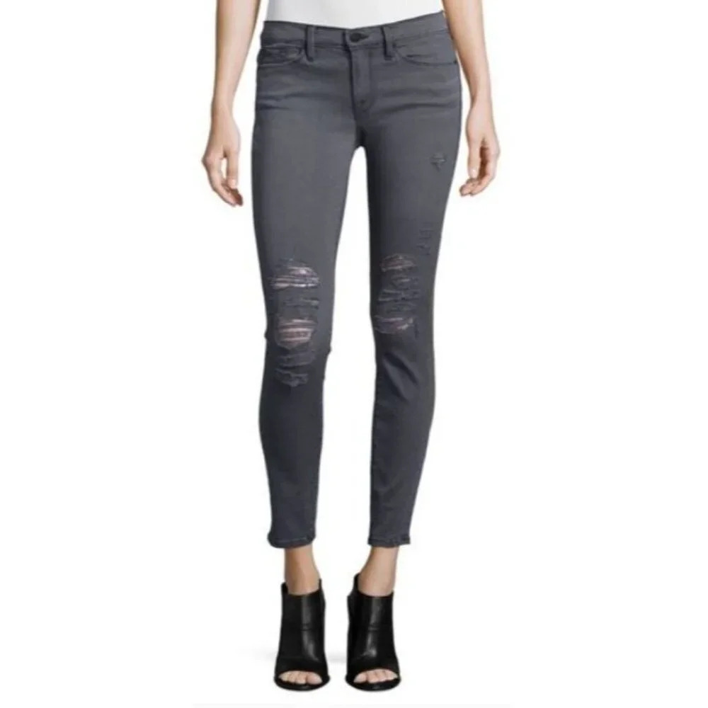 FRAME Le Skinny De Jeanne Greys Inn Rip Jeans- size 29